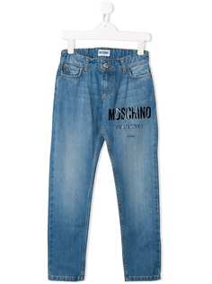 Moschino Kids джинсы прямого кроя с логотипом
