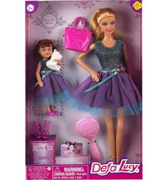 Игровой набор Defa Мама и дочь (светлые волосы сине-фиолетовое платье)