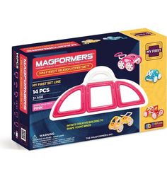 Магнитный конструктор Magformers My First Buggy розовая