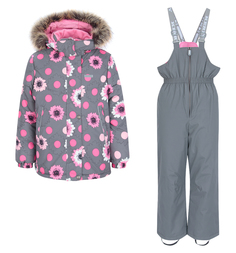 Комплект куртка/полукомбинезон Kerry, цвет: серый/розовый/белый