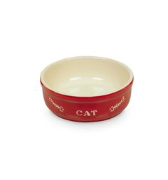 Миска для кошек Nobby принт: Cat, цвет: красный, 240мл*13.5*5см