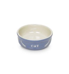 Миска для кошек Nobby принт: Cat, цвет: голубой, 240мл*13.5*5см