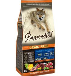 Сухой корм Primordial для взрослых собак беззерновой, тунец/ягненок, 12кг