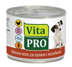 Влажный корм Vita Pro для щенков, индейка, 200г