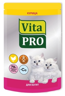 Влажный корм Vita Pro для взрослых кошек, говядина, 100г