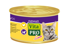 Влажный корм Vita Pro Luxe для взрослых кошек, курица, 85г