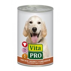 Влажный корм Vita Pro для взрослых собак, говядина, 400г