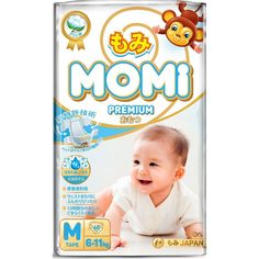 Подгузники Momi Premium (6-11 кг) 60 шт.