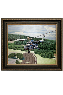 Картина "Вертолет МИ 8 МТ" Живой шелк