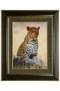 Картина "Африканский леопард" Живой шелк