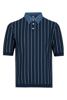 Синяя рубашка с джинсовым воротником Eleventy