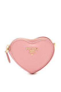 Розовый кошелек в форме сердца Prada