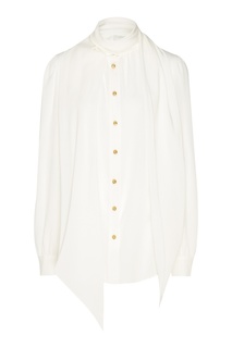 Белая блузка с завязкой Prada