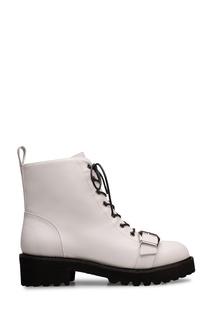 Белые кожаные ботинки с декором Portal