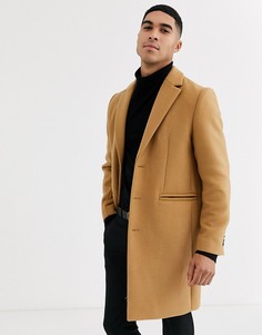 Пальто с добавлением шерсти ASOS DESIGN - Рыжий