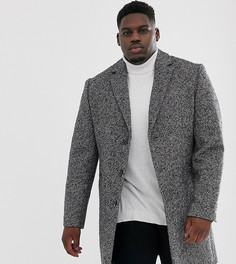 Серое фактурное пальто с добавлением шерсти ASOS DESIGN Plus - Серый