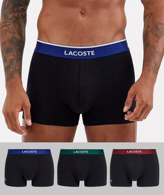 Набор из 3 черных эластичных боксеров-брифов Lacoste - Черный