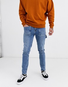 Синие зауженные джинсы ASOS DESIGN - Синий