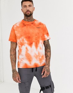 Оранжевая футболка с принтом тай-дай Bershka - Оранжевый