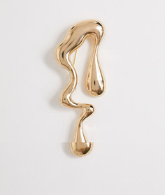 Золотистая брошь с абстрактным дизайном в виде капли краски ASOS DESIGN - Золотой