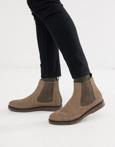 Замшевые серо-коричневые ботинки челси H by Hudson calverston - Коричневый