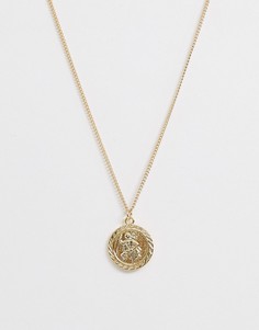 Золотистое колье с подвеской-монетой ASOS DESIGN - Золотой