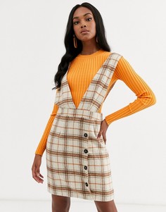 Сарафан мини в клетку с глубоким вырезом Y.A.S - Мульти