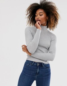 Серый джемпер с высоким воротником Stradivarius - Серый