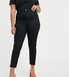 Эластичные зауженные брюки укороченного кроя ASOS DESIGN Curve - Черный