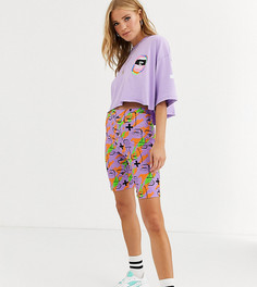 Леггинсы-шорты с принтом из комплекта LIFE IS BEAUTIFUL - Фиолетовый