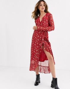Платье миди с цветочным принтом Leon & Harper Rapsodie - Красный