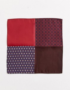 Бордовый платок для нагрудного кармана с 4 вариантами использования ASOS DESIGN - Красный