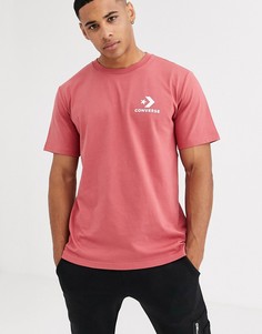 Розовая футболка с логотипом в виде звезды и шеврона Converse - Розовый