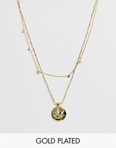 Позолоченное ожерелье с подвеской и камнем для родившихся в сентябре Wanderlust & Co Birthstone - Золотой