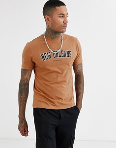Футболка с принтом ASOS DESIGN - Коричневый