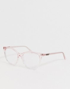 Розовые круглые очки с прозрачными стеклами Quay Australia All Nighter - Розовый