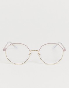 Розовые круглые очки с защитой от синего света Quay Australia Eclectic - Розовый
