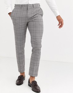 Коричневые клетчатые брюки зауженного кроя в стиле ретро Burton Menswear - Коричневый