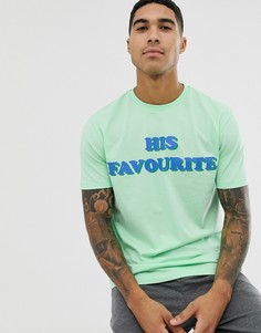 Пижамный комплект с шортами и футболкой с надписью Favourite ASOS DESIGN - Зеленый