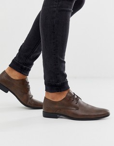 Светло-коричневые кожаные туфли дерби Burton Menswear - Рыжий