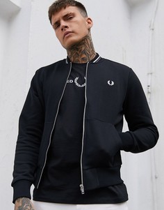 Черный бомбер на молнии Fred Perry - Черный