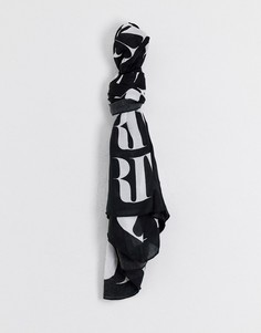 Черный легкий шарф с монограммой River Island - Черный