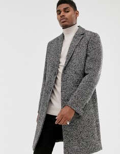 Серое фактурное пальто из смесовой шерстяной ткани ASOS DESIGN - Серый