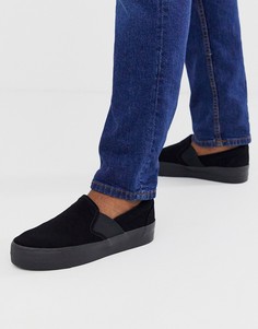 Черные кеды-слипоны на массивной подошве ASOS DESIGN - Серый