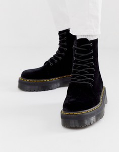 Бархатные ботильоны на платформе Dr Martens Jadon - Черный