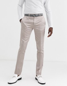 Супероблегающие сатиновые брюки цвета шампанского Twisted Tailor - Кремовый