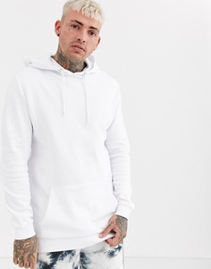 Белый удлиненный худи ASOS DESIGN - Белый