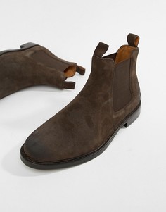 Коричневые ботинки челси из вощеной замши Polo Ralph Lauren normanton - Коричневый