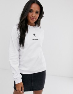 Свитшот с вышитой розой ASOS DESIGN - Белый