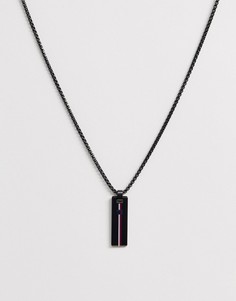 Черное ожерелье-цепочка с логотипом на подвеске Tommy Hilfiger - Черный
